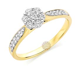 Vogue Crafts and Designs Pvt. Ltd. manufactures Diamond Cluster Ring at wholesale price.
